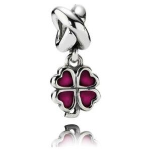 Pandora Four Leaf Clover Red Dangle Charm